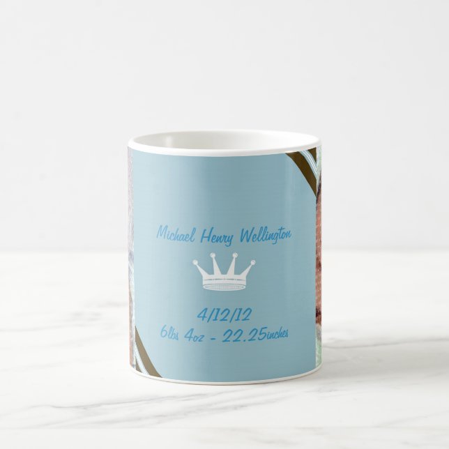 Blue Crown Baby Photo Collage Mug (Center)