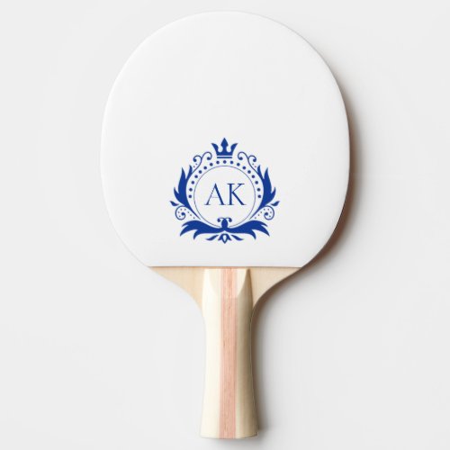 Blue Crown Frame Monogram Ping Pong Paddle