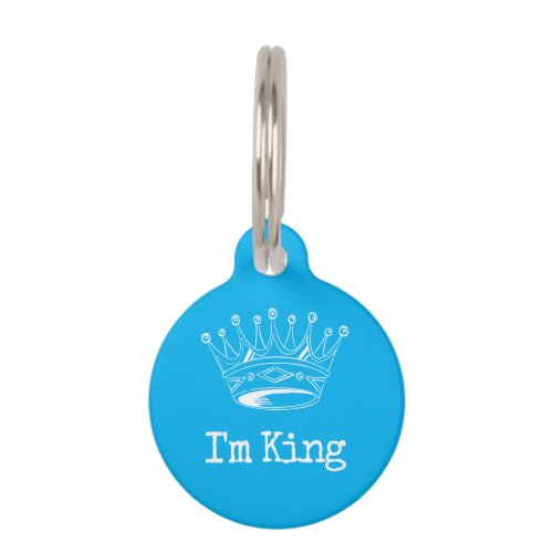 Blue Crown King Pet ID Tag