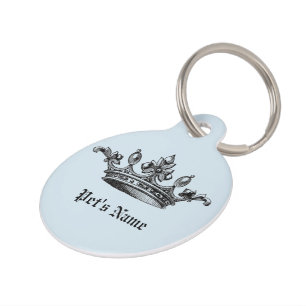 Blue Crown Pet Name ID Tag