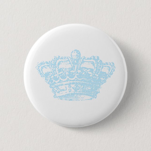 Blue Crown Pinback Button (Front)