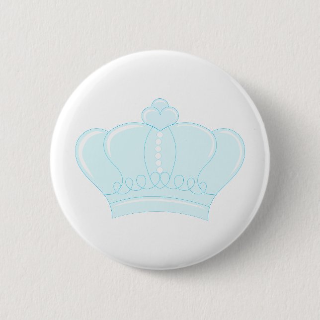 Blue Crown Pinback Button (Front)