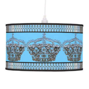 Blue Crown Royal Hanging Lamp
