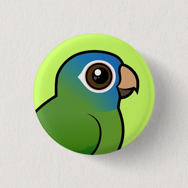 Blue-crowned Conure Button (Front)
