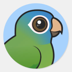 Birdorable Blue-crowned Conure Round Sticker