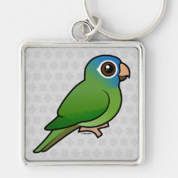 Birdorable Blue-crowned Conure Premium Square Keychain