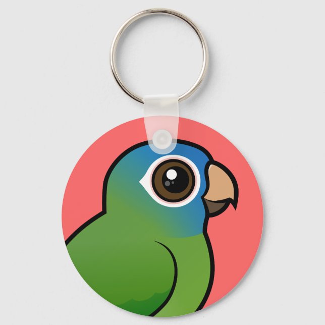 Blue-crowned Conure Keychain (Front)