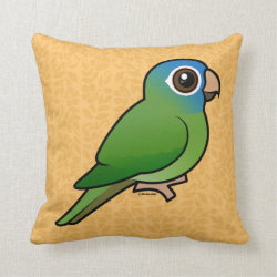 Birdorable Blue-crowned Conure Cotton Throw Pillow