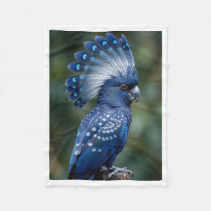 Blue Crowned Exotic Bird Blanket