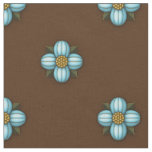 Blue Cruciferous Flowers on Brown Fabric