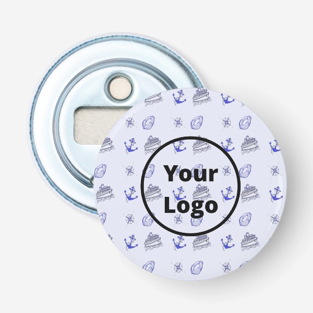 Blue cruise ship business pattern bottle opener (Front)