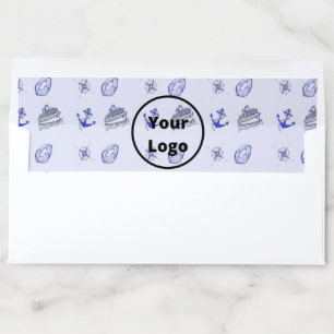 Blue cruise ship business pattern envelope liner