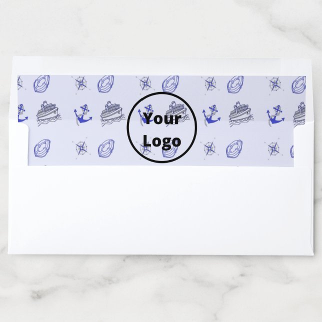 Blue cruise ship business pattern envelope liner (In Envelope)