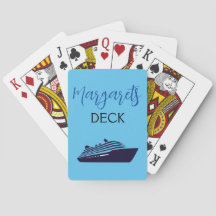 Blue Cruise Ship Playing Cards