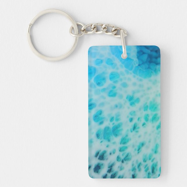 Blue Crush - Abstract Coastal Artwork  Keychain (Front)
