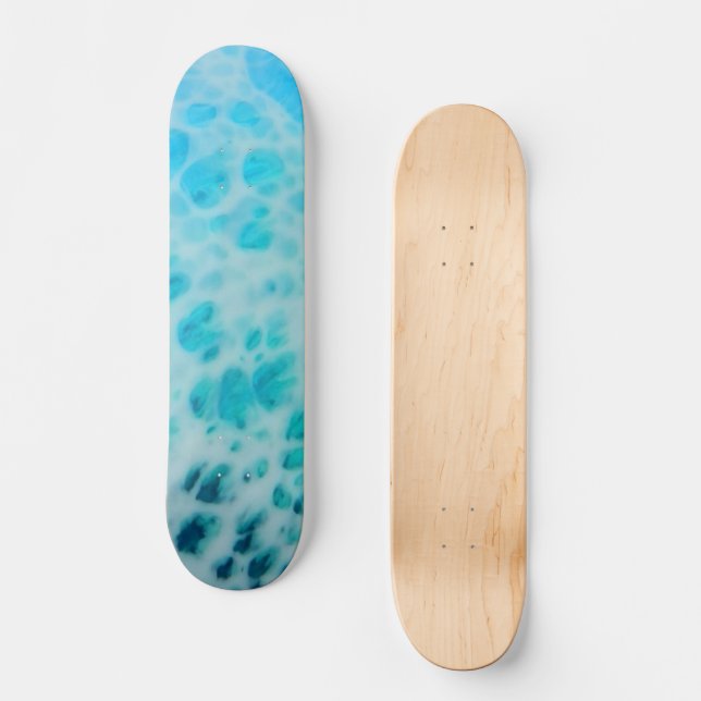 Blue Crush - Abstract Coastal Artwork  Skateboard (Front)