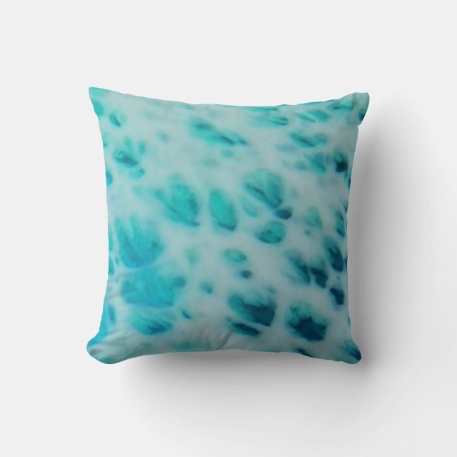 Blue Crush - Abstract Coastal Artwork  Throw Pillow (Front)