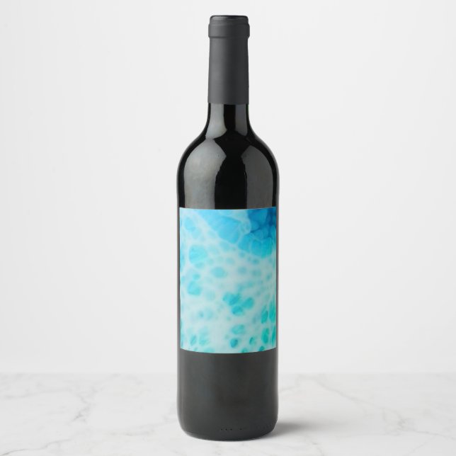 Blue Crush - Abstract Coastal Artwork  Wine Label (Front)