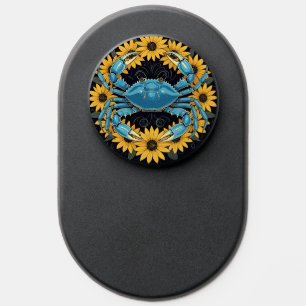 Blue Crustacean And Black Eyed Susan Flowers PopSocket