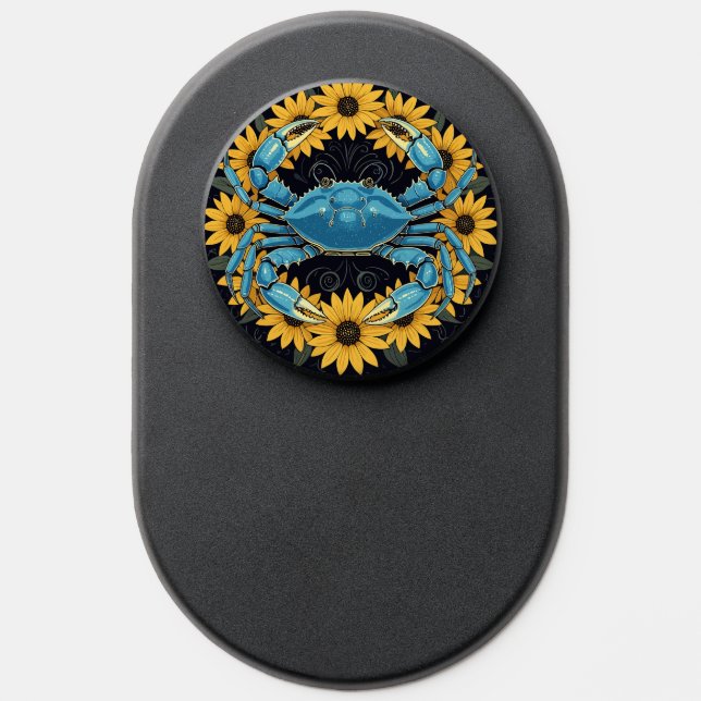 Blue Crustacean And Black Eyed Susan Flowers PopSocket (Popsocket)