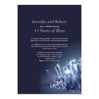 Blue Crystal 15th Wedding Anniversary Card