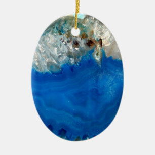 blue crystal ceramic ornament