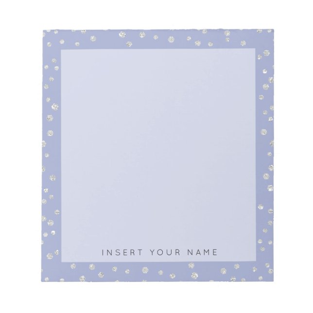 Blue Crystal Confetti Notepad 5.5" x 6" (Front)