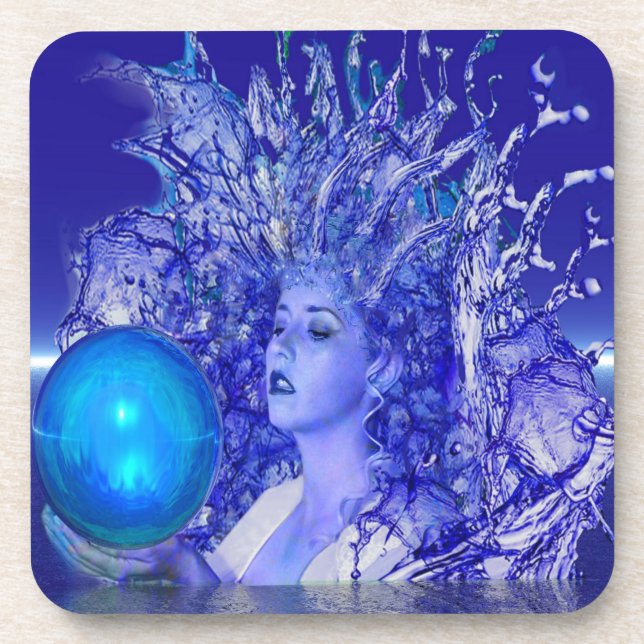 Blue Crystal Drink Coaster (Front)