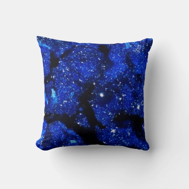 Blue Crystal Geode quartz gemstone  Throw Pillow (Front)