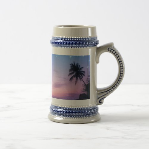 Blue Crystal Heart Galaxy Sticker | Sparkling Trop Beer Stein