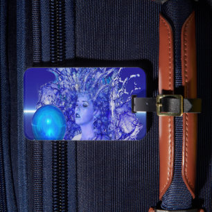 Blue Crystal Luggage Tag