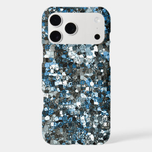 blue crystal / mosaic abstract design iPhone 17 pro max case