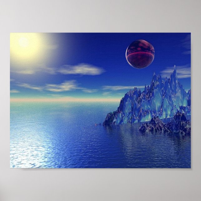 Blue Crystal Mountain Poster (Front)