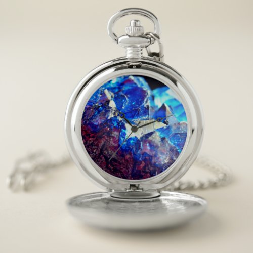 Blue crystal pocket watch