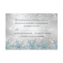 Blue Crystal Snowflake Christmas Party RSVP