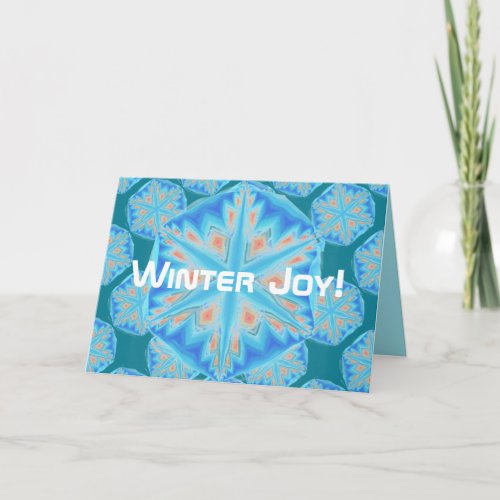Blue crystal snowflake Seasonal Cards