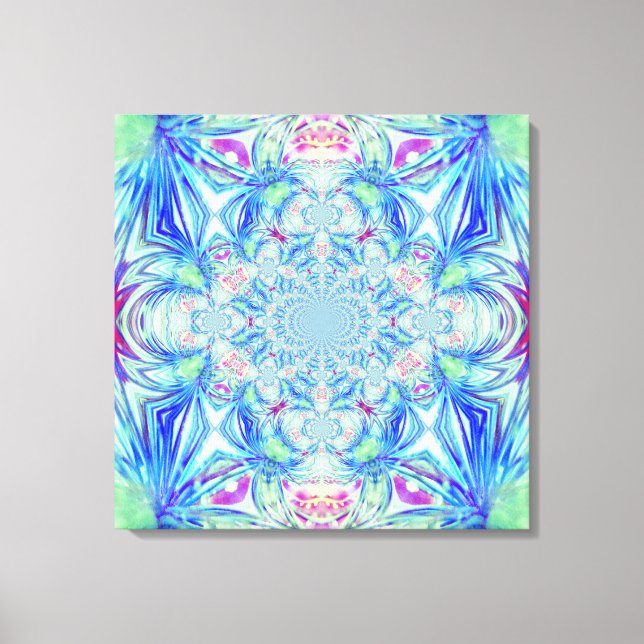 Blue Crystal Wrapped Canvas Print (Front)