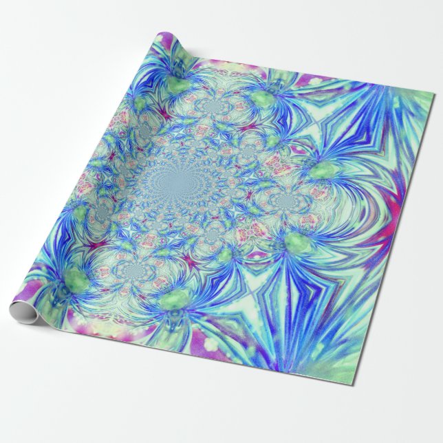 Blue Crystal Wrapping Paper (Unrolled)