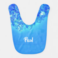 Blue crystals baby bib