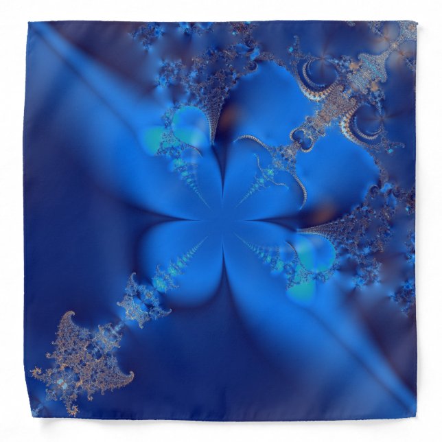 Blue Crystals Fractal Bandanna (Front)