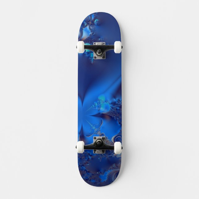 Blue Crystals Fractal Skateboard Deck (Front)