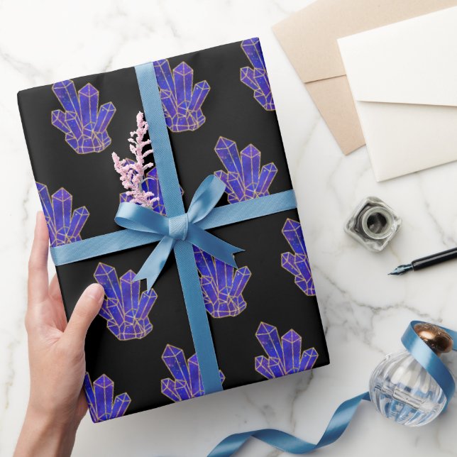 Blue Crystals Pattern Wrapping Paper (Gifting)