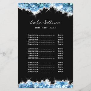 Blue crystals price list flyer