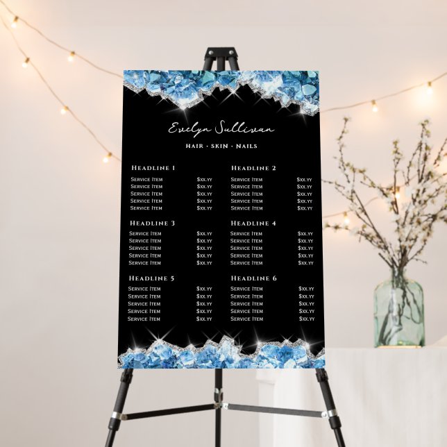 Blue Crystals Price List Foam Board (In Situ (Stand))