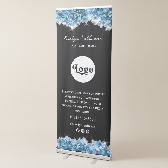 Blue crystals retractable banner (3/4)