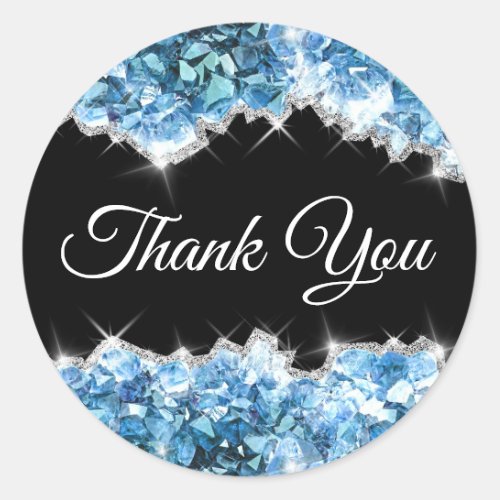 Blue Crystals Thank you Sticker