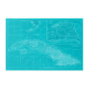 Blue Cuba Map Acrylic Print
