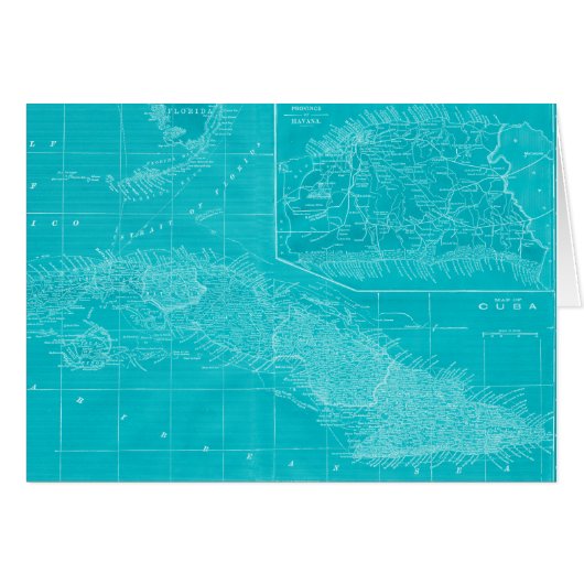 Blue Cuba Map Cards (Front Horizontal)