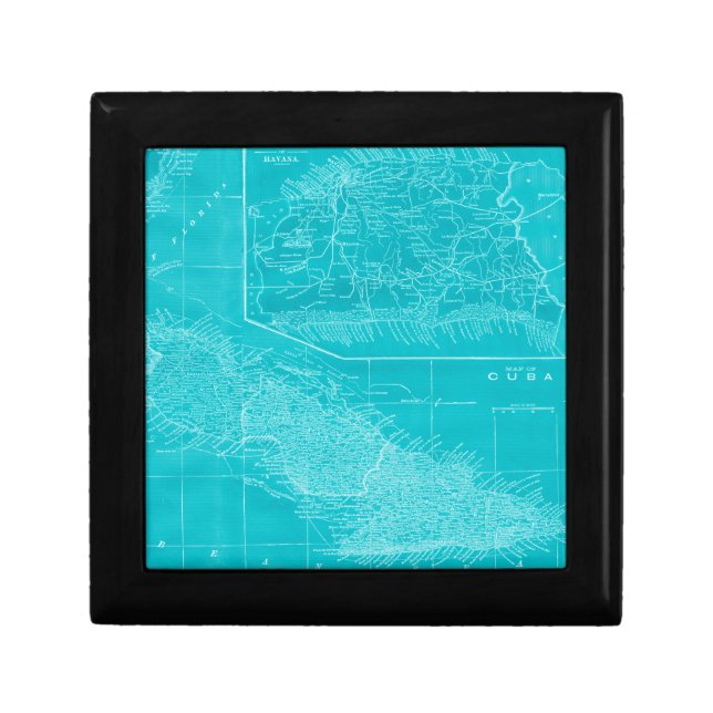 Blue Cuba Map Gift Box (Front)
