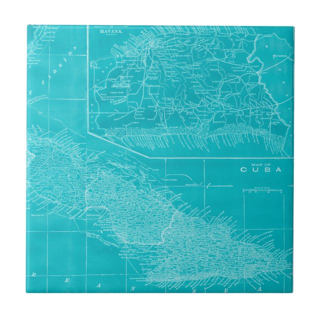 Blue Cuba Map Tile (Front)